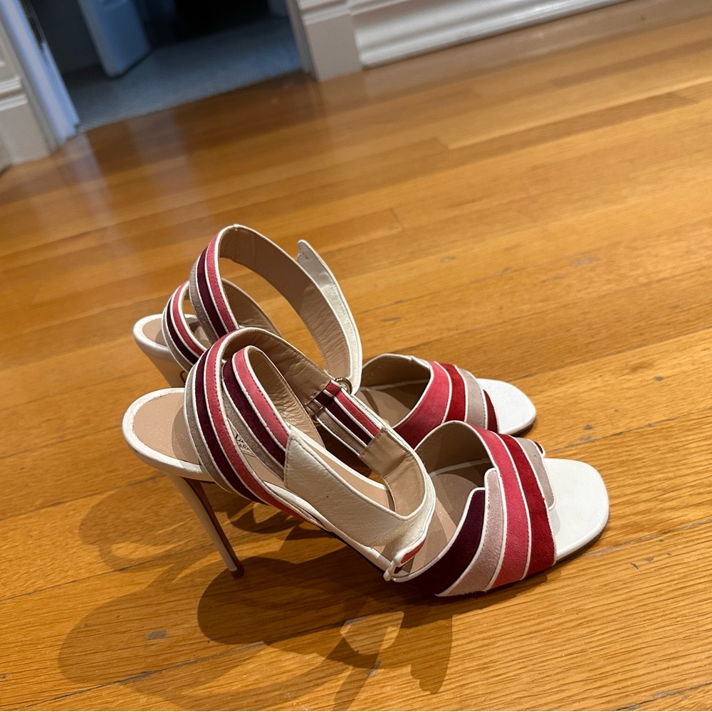 Valentino Garavani Red and Cream Strappy Heels